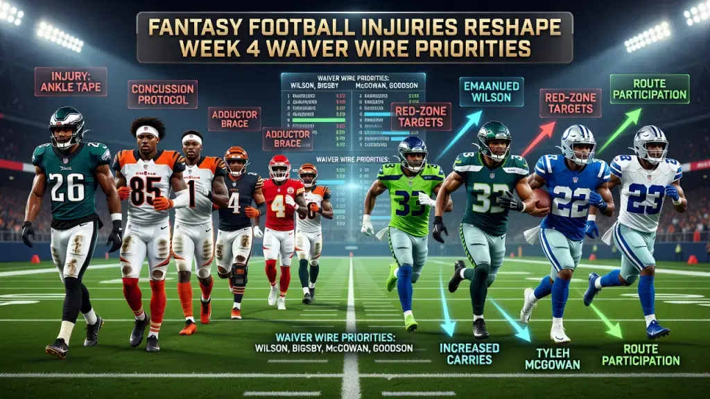 Fantasy Football Injuries Reshape Week 4 Waiver Wire Priorities